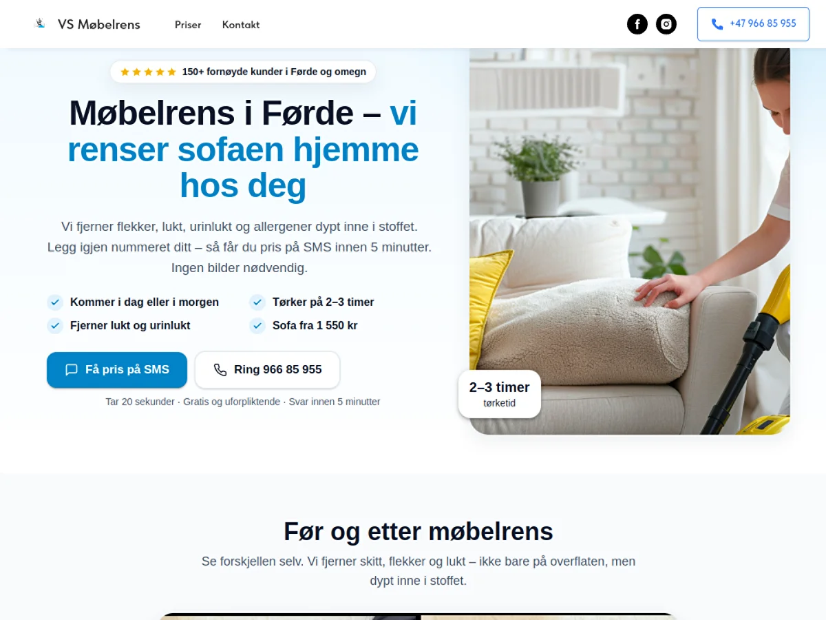 VS Møbelrens – nettside for møbelrens